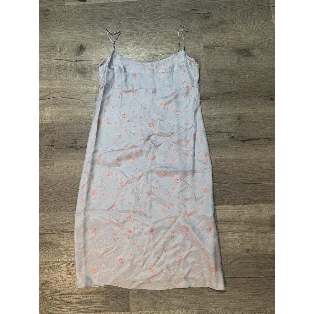 Vintage SILX Floral Print Slip Dress Y2K Size 8 Blue Pink